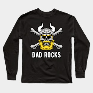 Viking Skull Dad Rocks Long Sleeve T-Shirt